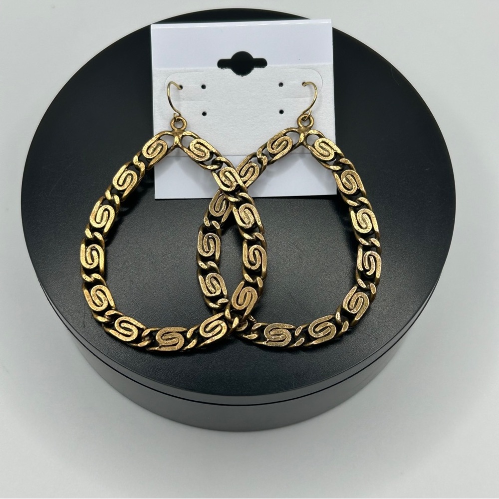 Express Statement Brass Large 3” Hoop Earrings